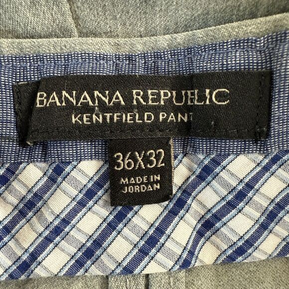 Banana Republic Men's Kentfield Pants Heather Grey Cotton Size 36 x 32 - Picture 3 of 12